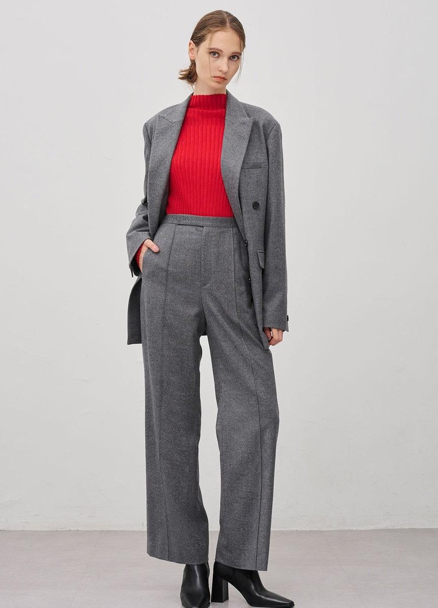 法蘭絨寬版西裝外套